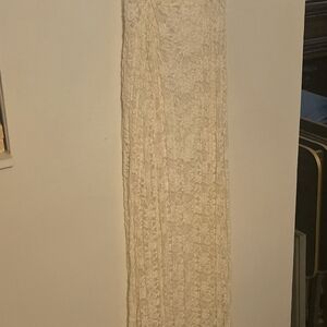 Astr Cream Pleated Maxi Pencil Dress